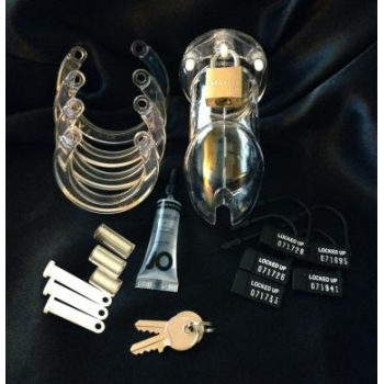 CB-6000 Male Chastity Device - Clear 3 1/4