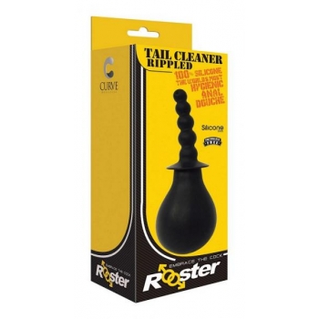 Rooster Tail Cleaner Rippled Black Anal Douche