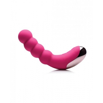 Gossip Silicone Beaded G-spot Rechargeable Vibrator Magenta