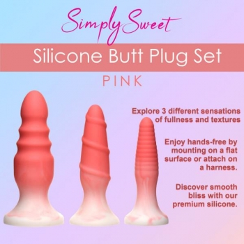 Simply Sweet Silicone Butt Plug Set Pink