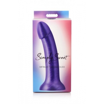 Simply Sweet 7-In Metallic Silicone Dildo - Purple