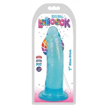 Lollicock 7 inches Slim Stick Dildo Berry Ice Blue