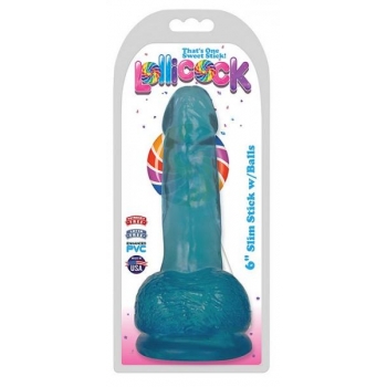 Lollicock 6 inches Slim Stick Dildo Balls Blue Berry Ice