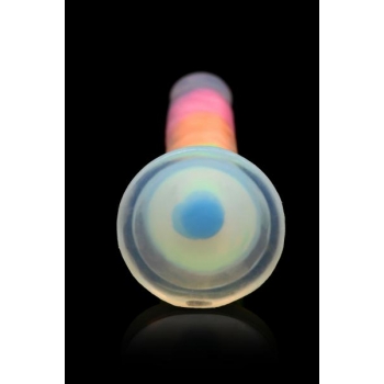 Lollicock 7in Glow In The Dark Rainbow Silicone Dildo