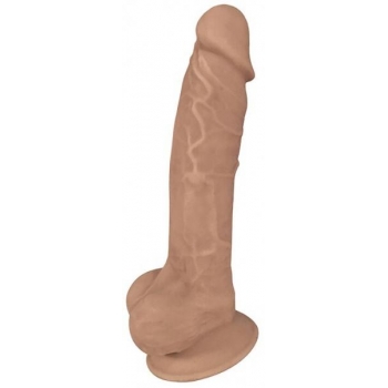 7 Inch Silicone Dildo With Balls - Latte