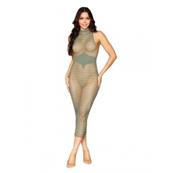 Geometric Bodystocking Sage O/s