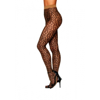 Sheer Leopard Pantyhose O/s