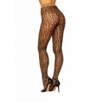 Sheer Leopard Pantyhose O/s