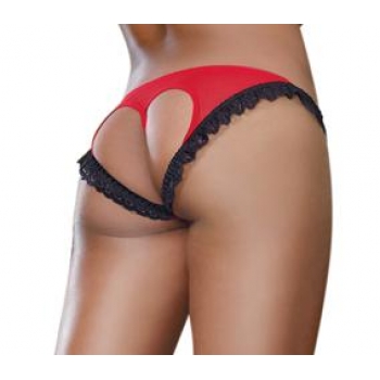 Stretch Mesh Spandex Open Back Panty - Romantic Playwear