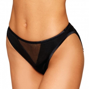 Heart Back Panty W/ Fringe Black X-large