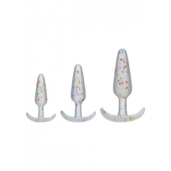 Mood Pride Anal Trainer Set - Rainbow Confetti Silicone