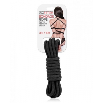 Lux Fetish Bondage Rope: 3m Black