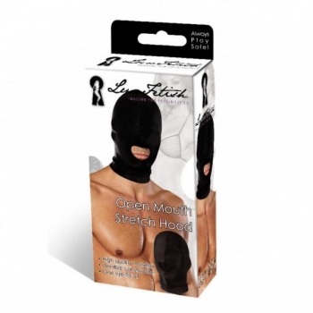 Lux Fetish Open Mouth Stretch Hood - Black O/S