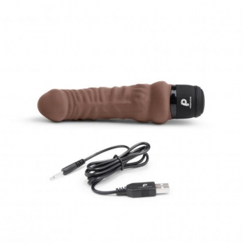 Powercocks 6in Realistic Vibrator Dark Brown