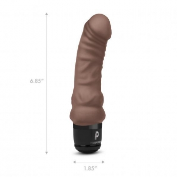 Powercocks 6in Realistic Vibrator Dark Brown