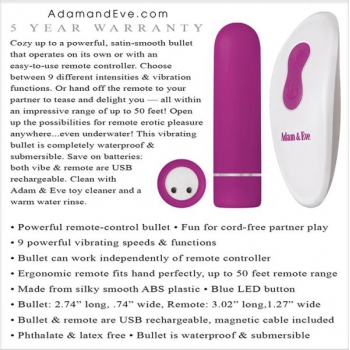 Adam & Eve Eve's Rechargeable Remote Control Bullet