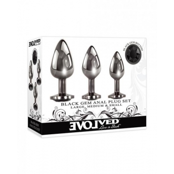 Evolved Gem Black Anal Plug Set