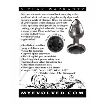 Evolved Gem Black Anal Plug Small