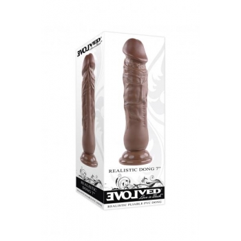 Realistic Dong 7 inches Dark Brown