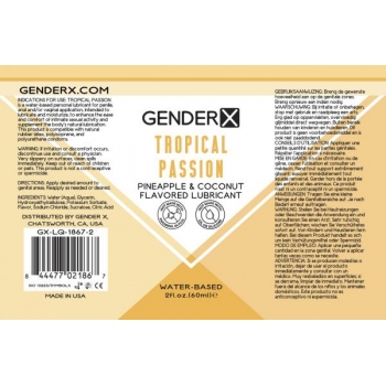 Gender X Tropical Passion Flavored Lubricant - 2 Oz