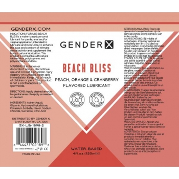 Gender X Beach Bliss Flavored Lube 4 Oz