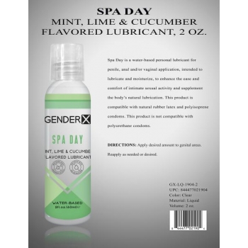 Gender X Spa Day Flavored Lube - 2 Oz