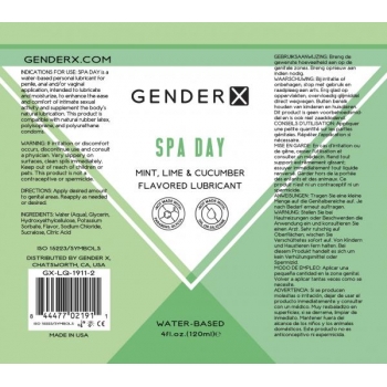 Gender X Spa Day Flavored Lube - 4 Oz