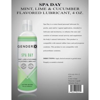 Gender X Spa Day Flavored Lube - 4 Oz