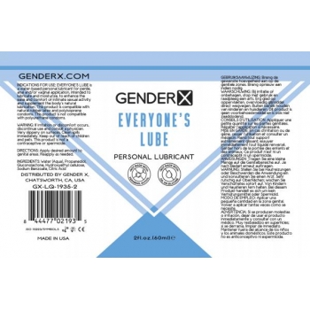 Gender X Everyones Lube 2 Oz