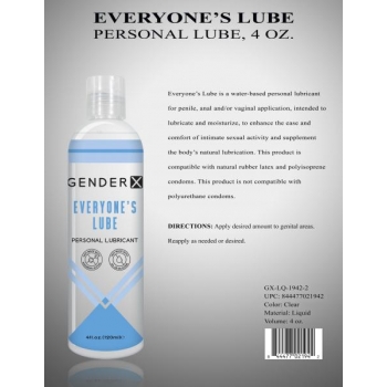 Gender X Everyone's Lube 4 Oz