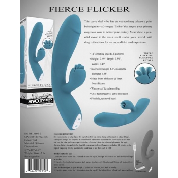 Evolved Fierce Flicker Rabbit Style Vibrator - Blue