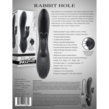 Evolved Rabbit Hole Black Vibrator