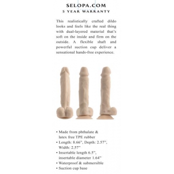 Evolved 6.5 Inch Natural Feel Dildo Light