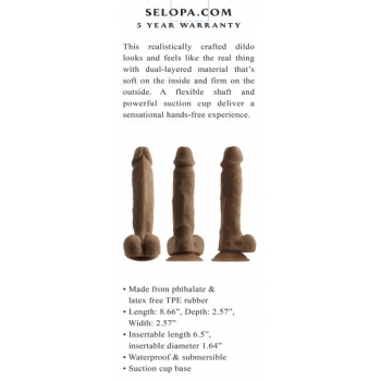 Evolved 6.5 In Natural Feel Dildo Dark