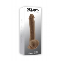 Selopa 7 In Natural Feel Flexskin Dildo - Dark