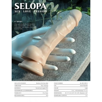 Selopa 6-Inch Dildo - Light Skin Beige