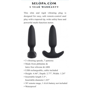 Selopa Black Beauty Vibrating Butt Plug