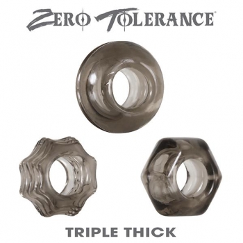 Triple Thick Cock Ring Trio - Smoke