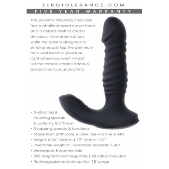 Zero Tolerance Striker Black Anal Vibrator