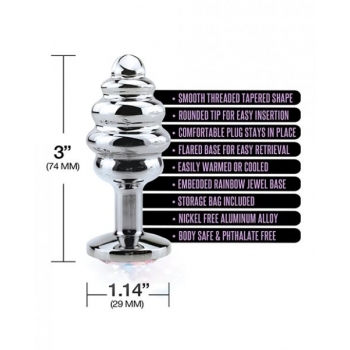 Nixie Honey Dripper Small Ribbed Stainless Steel Plug