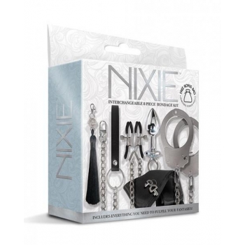 Nixie Interchangeable 8pc Bondage Kit - Silver