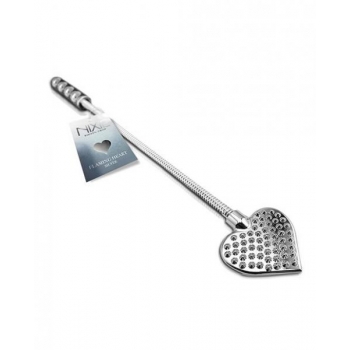 Nixie Stainless Steel Riding Crop - Heart