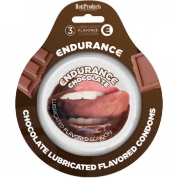 Endurance Flavored Condoms 3pk - Chocolate