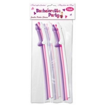 Bachelorette Party Flexy Super Straw 10 Pack