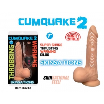 Cum Quake 2 Throbbing Pulsating Dildo Suction Cup & Remote