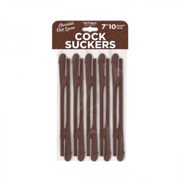 Cock Suckers Pecker Straws Chocolate Lovers - 10 pack