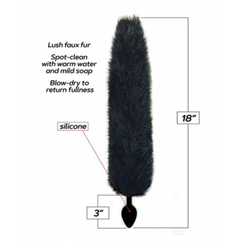 Foxy Tail Silicone Butt Plug Black