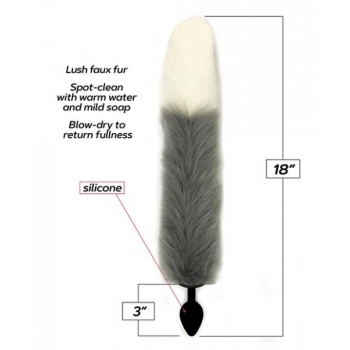 Foxy Tail Silicone Butt Plug Grey