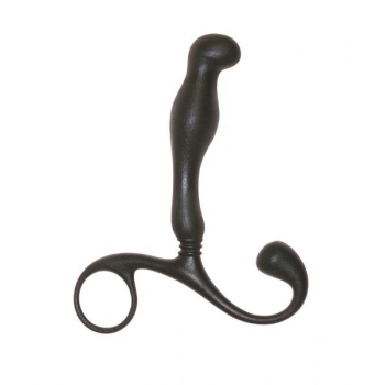 P Zone Prostate Massager with Extra Reach Black