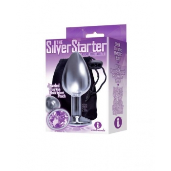 The Silver Starter Bejeweled Steel Plug Violet